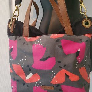 Fossil Pink Orange Printed Crossbody Purse